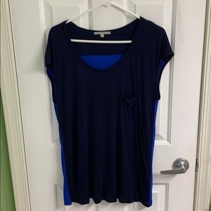 Navy and royal blue sleeveless top size medium